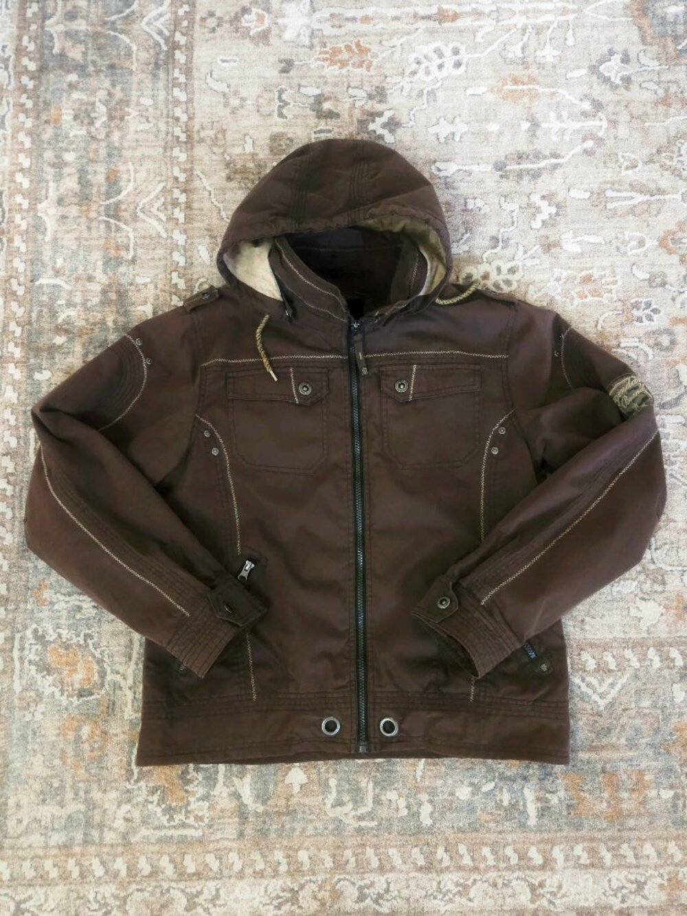 GIGA DX by Killtec Utility Jacket, Olive Brown, Removable Hood